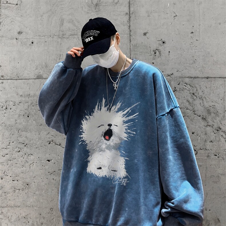 美式潮牌重磅水洗做旧连帽卫衣力推大码男XZ517A-2-Y7752-P58图片