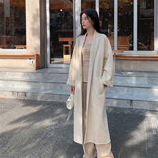 2025秋冬百搭时尚小青果领保暖大衣，女装双面呢大衣，荣图大衣