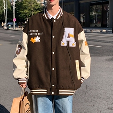秋款棒球服夹克外套男潮牌潮流字母刺绣情侣学生22120-P78控128，男装夹克，星座717