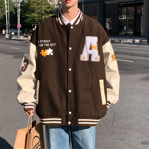 秋款棒球服夹克外套男潮牌潮流字母刺绣情侣学生22120-P78控128图片