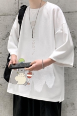 Q11152-P30春夏季七分袖t恤男大码五分袖男短袖中袖大皂风，男装T恤，电商A040