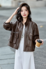2025秋季女装新款大量现货时尚休闲港风短款皮衣外套，女装皮衣，缘衣格