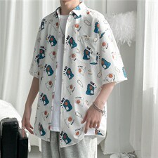 五分袖衬衫男港风潮流C1253P28，男装衬衫，星座1116-2