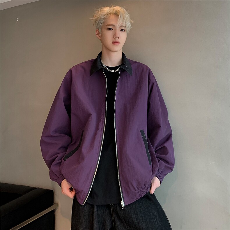 美式双面满天星冲锋衣运动春秋新款情侣男女立领夹克JK105-P115，男装夹克，电商C307A