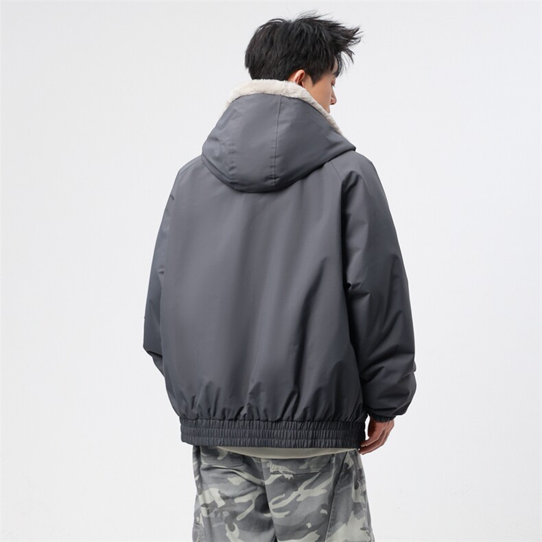 自家图有视频加绒毛领棉衣冬季新款座山雕连帽派克棉服M2555p88,男装棉衣,电商D315