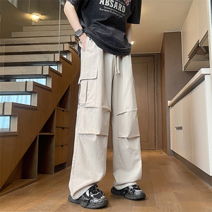 休闲裤男士户外百搭情侣宽松韩式夏季纯色直筒阔腿CK002-P65-控88图片