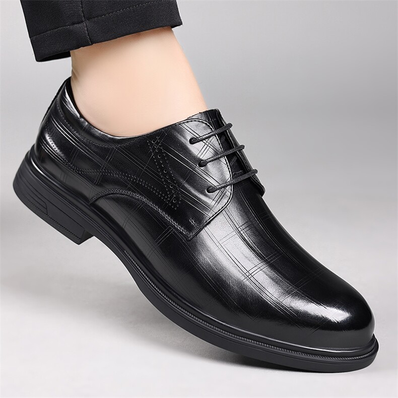 皮鞋男真皮商务正装男鞋秋季新款英伦风增高单鞋男士工作结婚鞋子，男鞋皮鞋，电商A223
