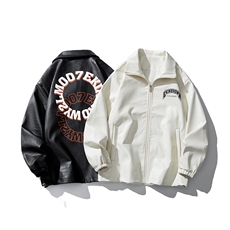 白底平铺鳄鱼纹皮衣女外套男大码M-5XL潮美式皮衣男JK7815P90控，男装皮衣，星座227-7