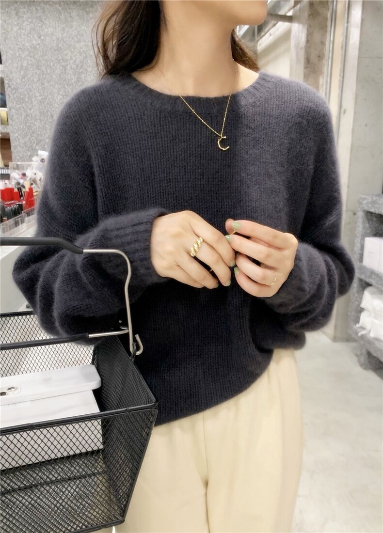秋冬新款针织套头毛衣女纯色圆领长袖打底羊毛衫,女装羊毛衫,思途羊绒