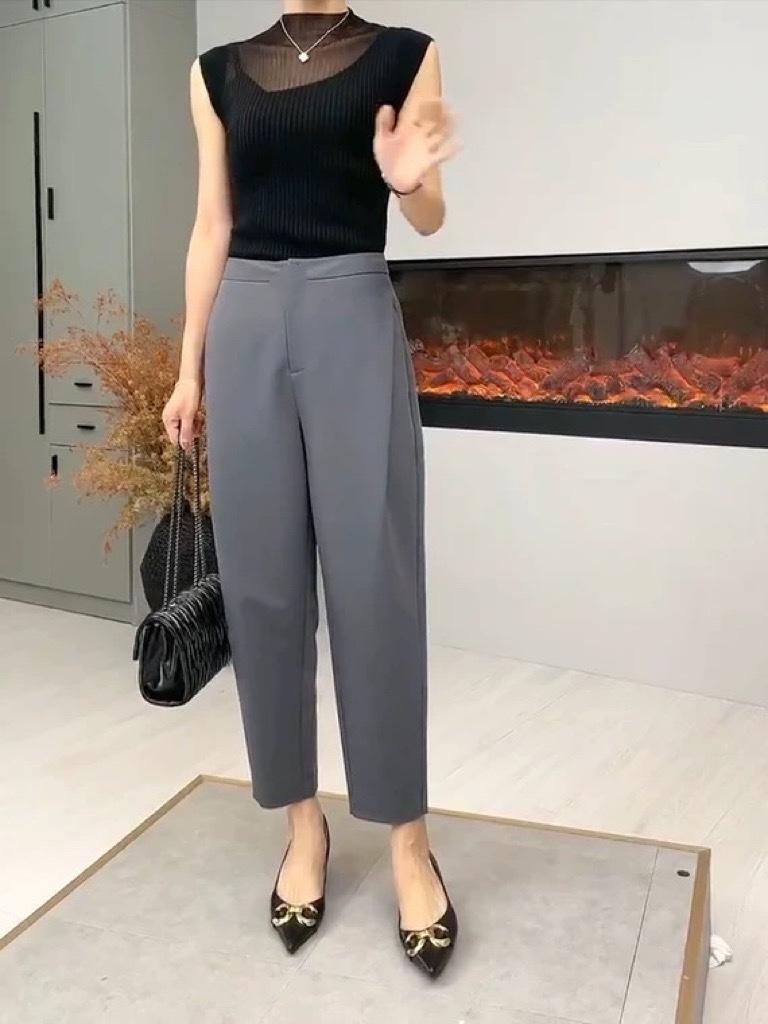 纯色百搭休闲直筒裤,女装其它,L·H·X