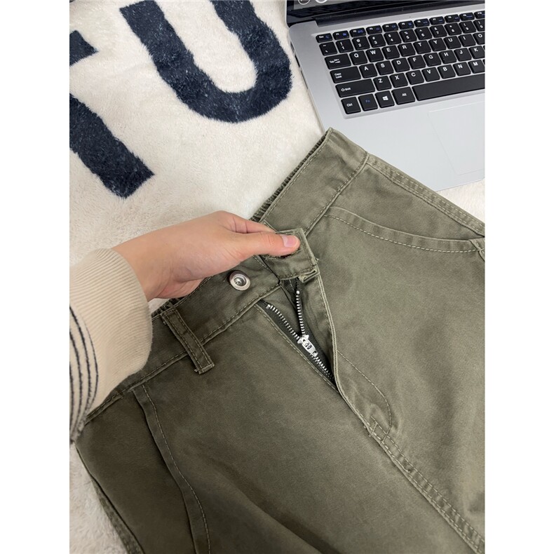 B221美式ins高街斜切宽松直筒洗褪工装牛仔裤LK25610-特P48控88,男装牛仔裤,电商B221