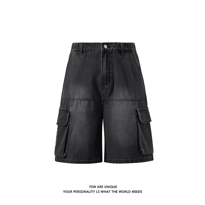 抖音品质夏季大口袋牛仔短裤男水洗工装五分裤子-A2140TP45控78,男装牛仔裤,电商B241