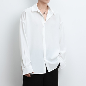 港风大码美式vibe潮牌痞帅翻领长袖衬衫男 XZ213-CS8807-P55控68图片