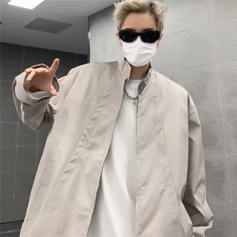棒球服男士春秋季2024新款潮牌宽松工装外套飞行员夹克8252/P64,男装夹克,星座506