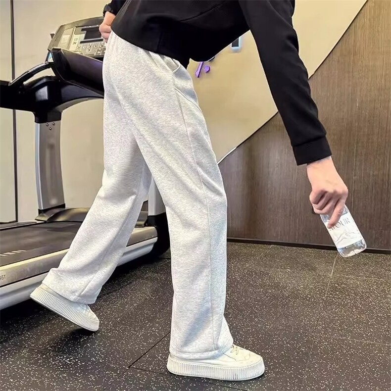 美式斜切弯刀卫裤男款秋季cleanfit直筒宽松微喇长裤休闲运动裤子,男装休闲裤,星座506A