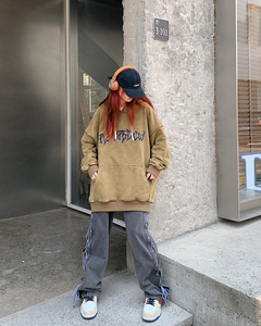 22新款秋复古美式水洗做旧宽松连帽男女中性卫衣301B-JB7886-P68图片