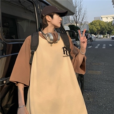 高品质230克紧密赛络纺拼接插肩袖短袖T恤落肩主推差价大视频支持，男装T恤，电商A426-1(原A430-1)