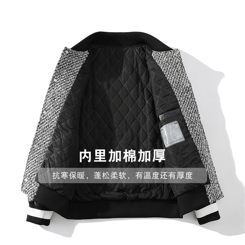冬款加棉加厚棉服刺绣潮港风棒球服棉衣外套男士8126-P115控价158,男装棉衣,电商A441-1