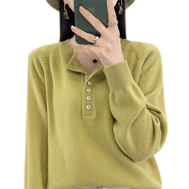 翻领纯色新款秋冬季针织衫羊毛衫女2024年秋季,女装羊毛衫,琳尚羊绒