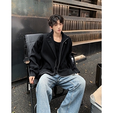 美式潮牌立领运动卫衣外套男女同款复古宽松时尚百搭外套，女装短外套，星座410-7