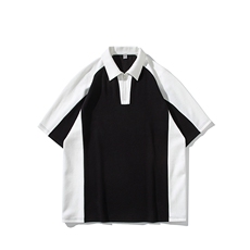 特P35无差价新款时尚夏季百搭拼色POLO衫-POLO01日系白底现货，男装Polo衫，电商A003