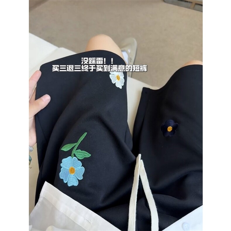 B221美式ins高街刺绣小花休闲短裤五分裤LK25544-特P25控58.8,男装休闲裤,电商B221