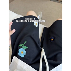 B221美式ins高街刺绣小花休闲短裤五分裤LK25544-特P25控58.8，男装休闲裤，电商B221