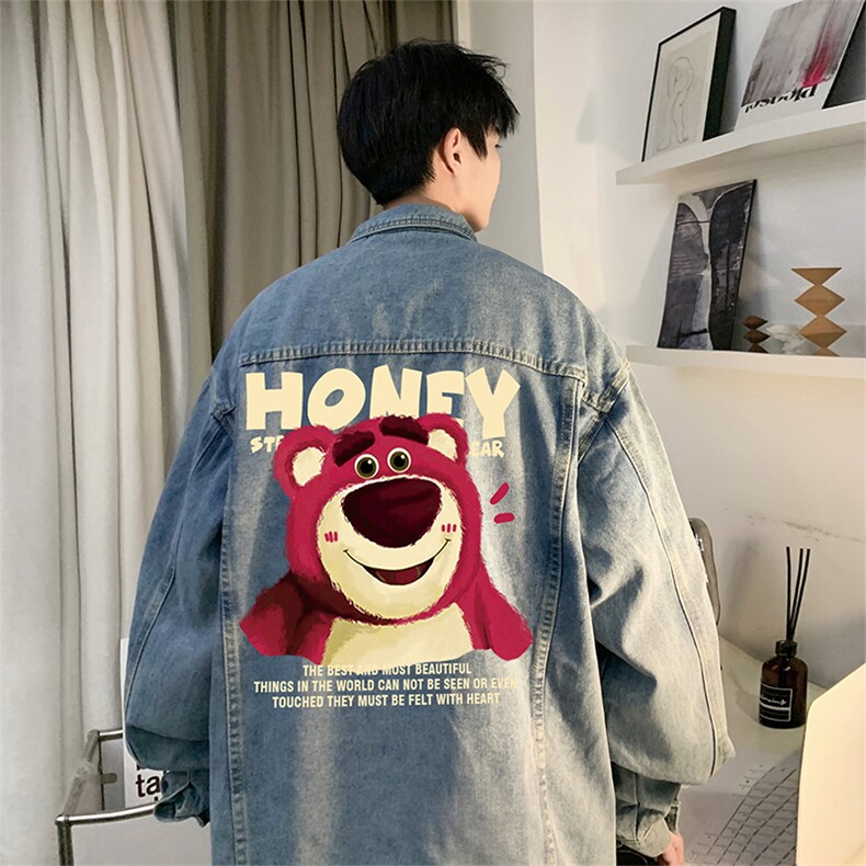 直播品质美式高街扎染印花复古水洗牛仔衣潮流夹克外套NZ20特65,男装夹克,电商A486