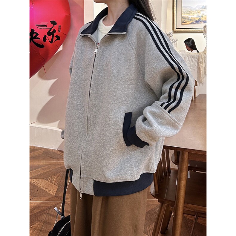 抖音得物高品质美式高街重磅结构设计拼接织带立领卫衣外套CM42,男装卫衣,电商A486