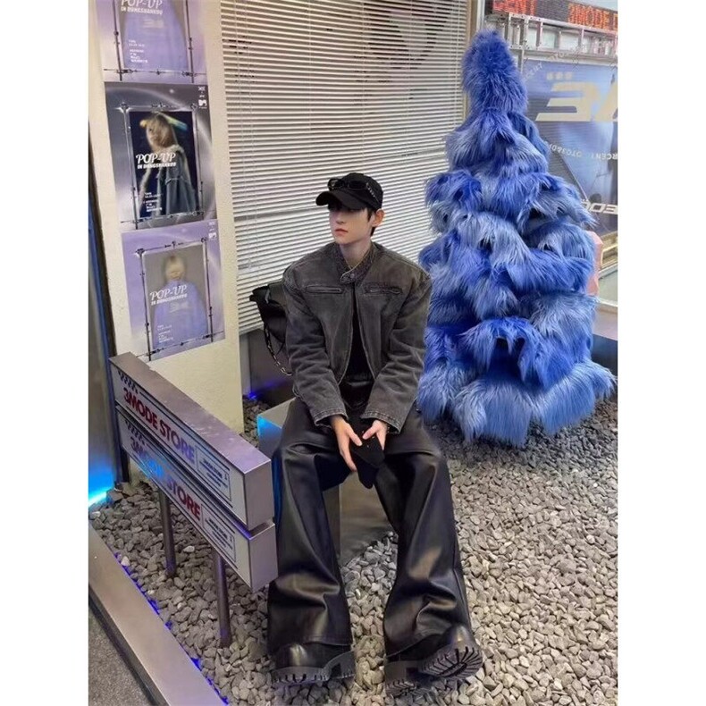 DY2312-P80美式垫肩牛仔外套男水洗夹克高级感痞帅上衣-网图大货,男装夹克,星座603-2