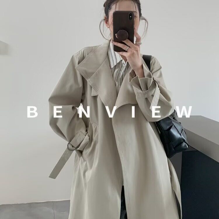 时尚气质通勤休闲春季长款风衣女士2025年春季新品设计感风衣外套，男装风衣，星座506A