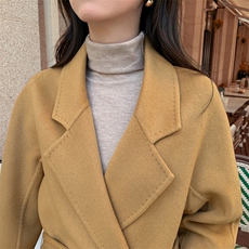 时尚百搭30%羊绒70%大衣简约高级显瘦长款外套，女装羊绒大衣，乾庄羊绒
