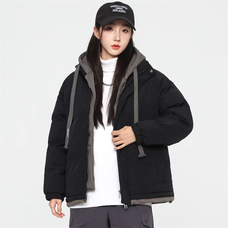 冬季假两件冬季外套韩版连帽加厚棉服运动休闲外套MY5062P-70,男装棉衣,电商A128