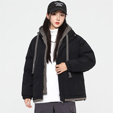 冬季假两件冬季外套韩版连帽加厚棉服运动休闲外套MY5062P-70，男装棉衣，电商A128