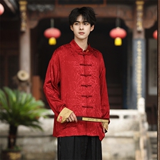 秋冬新品风（财神系列）潮丝绸提花改良唐装外套男女C3460，男装民族服装，星座305A（原312A-1）