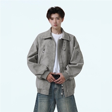 PY2503/P95秋装新款宽松皮衣皮夹克男休闲百搭潮流痞帅上衣外套，男装皮衣，电商B210
