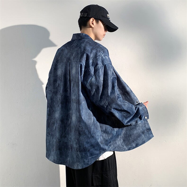 夹克男潮流翻领时尚春秋韩版帅气青年百搭外套男士衬衣WY7231-P72,男装夹克,星座1105-3