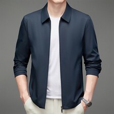 商务休闲中老年男士翻领夹克外套秋季气质茄克上衣MNSAJ7086-P155图片