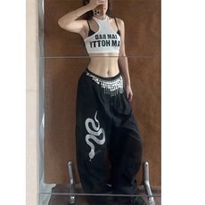 【网图现货】美式复古宽松反光速干阔腿裤K3021/P45，女装休闲裤，星座205-3