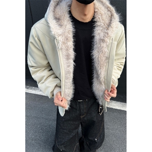 座山雕现货 韩式高级感超大毛领宽松加厚棉服男M6809-TP98不图片