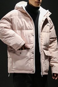 【】A003-HY005-P60冬装新款口袋面包服棉衣外套 黑墙图片