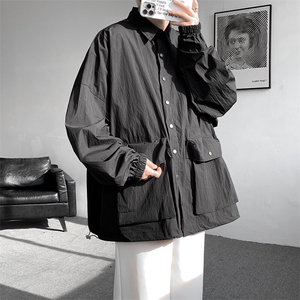 8XL-M春夏廓形衬衫防晒外套特大码多口袋复古慵懒衬衣JK5203/P50图片