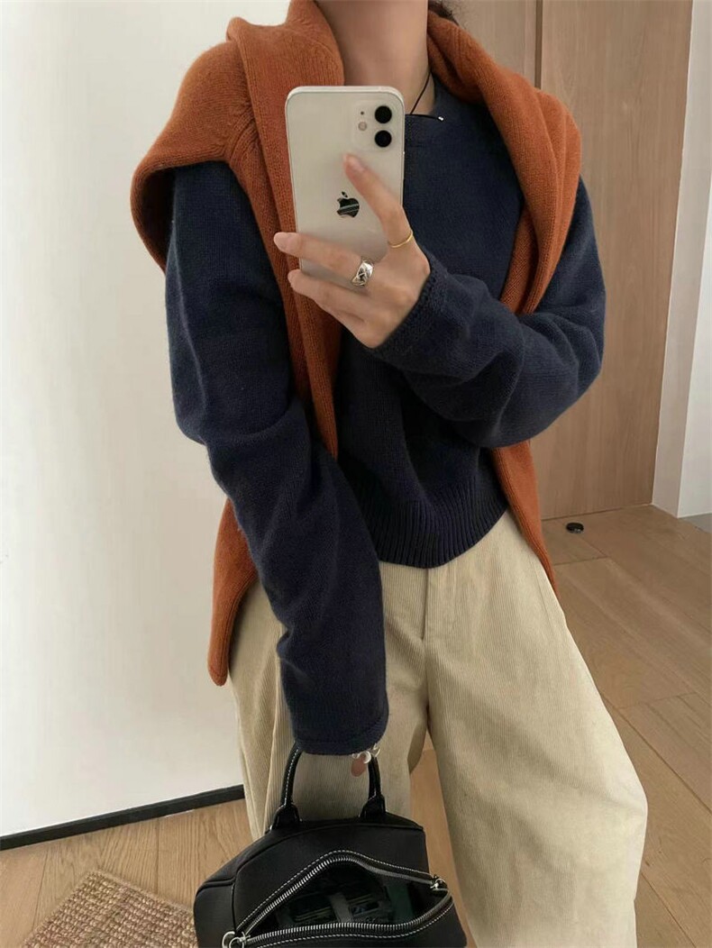 时尚百搭温柔羊毛衫显瘦修身短款针织衫,女装羊毛衫,圣旺供货
