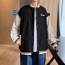 外套男2021春秋宽松大码港风棒球服青少年立领百搭夹克W1266-P48，男装夹克，星座512-4