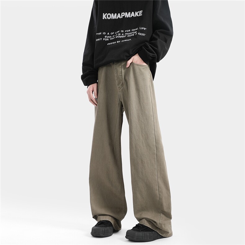 xz905-2-Z021#P65(控98）美式复古宽松阔腿休闲牛仔裤,男装牛仔裤,星座905-2