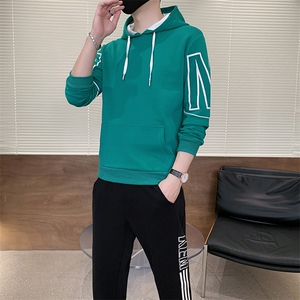 秋冬新款时尚套装运动圆领潮牌弹力卫衣卫裤大码宽松套装外套外贸图片