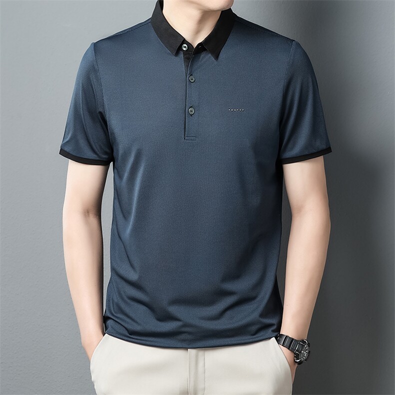 2023夏季男士短袖T恤翻领商务休闲中年男士POLO衫潮宽松百搭男装,男装T恤,电商B212（原钱塘6029）