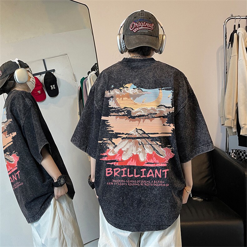 xz605-dsx117-特批30控492026春季新款涂鸦印花水洗短袖T恤,男装T恤,星座605(原A050)