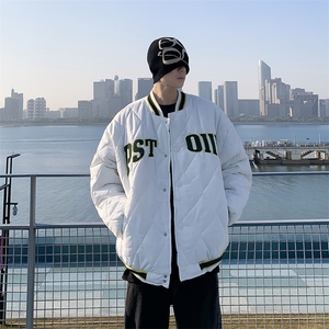 F38-P70 冬季新款潮牌加厚运动棉衣菱形格棒球服棉服男士外套图片
