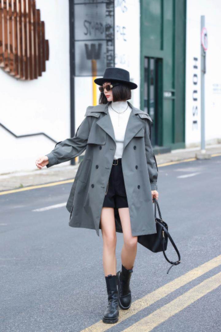 「布之魅」中长休闲款风衣。连帽不可脱卸三色。，女装风衣，布之魅